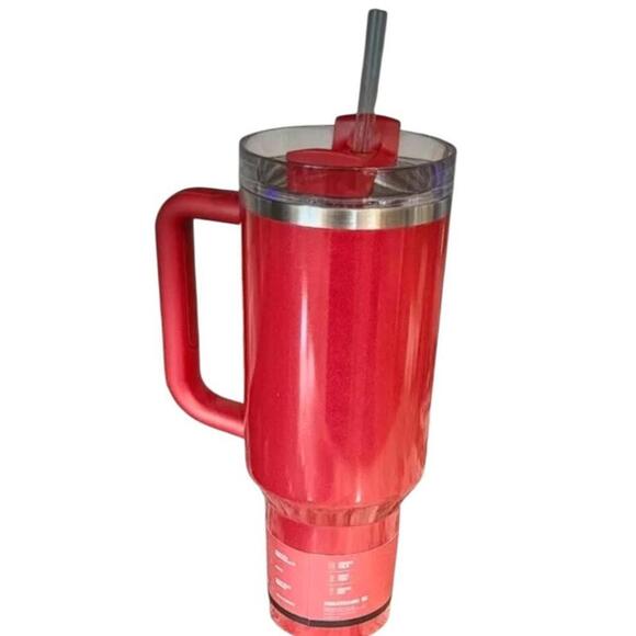 Stanley x Elf Red Delicious 40oz Quencher H2.0 Tumbler & Pink Bottle Boot NEW - Picture 4 of 10